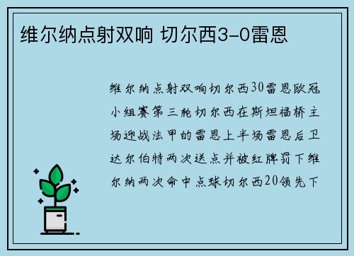 维尔纳点射双响 切尔西3-0雷恩